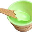 Colorful Ice Cream Bowl Set with Spoon Creative Plastic Sundae Cups for Desserts Mixing and Serving Anti-Fall Design for Parties and Festive Occasions