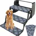 CircleRoad RV Step Covers 22 Inch 3 Pack Diamond RV Stair Covers Wrap, Best Fits 8-11" Deep Camper Stairs, RV Step Rugs Gray-Black, Kid & Pet Friendly