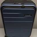 Carry On Luggage 22x14x9 Airline Approved, FLO5 Expandable Polycarbonate Suitcase with Front Pocket (FX-Core, Blue, 20 Inch)