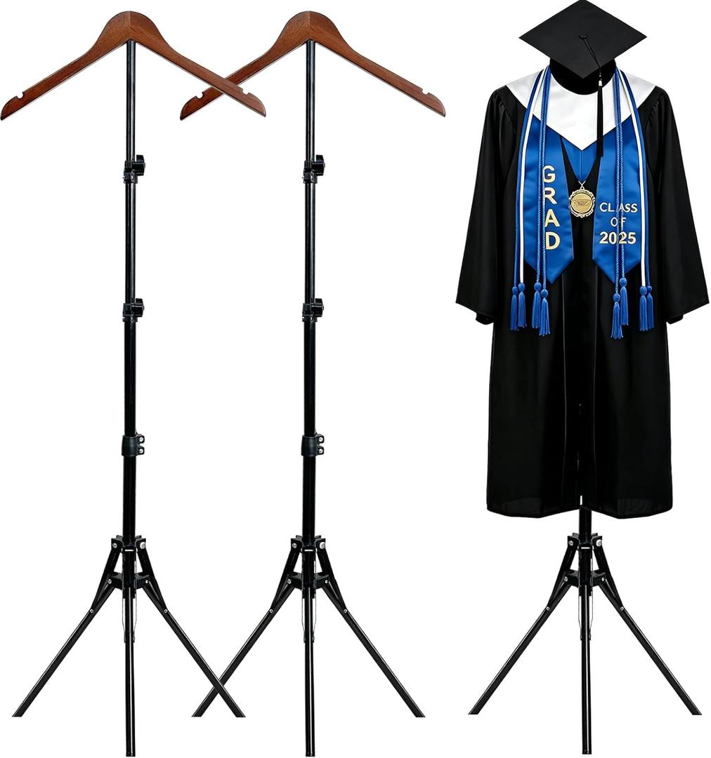 2 Pcs Graduation Gown Display Stand 32-63 Inch Adjustable T Shirt Display Stand Mannequin Torso for Retail Vendors Clothes Steamer Stand for Clothing Dress Garment Coat