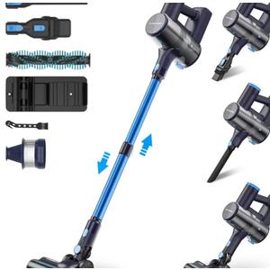 Claesydorn Cordless Vacuum Cleaner, Powerful 6-in-1 Lightweight Stick Vacuum Up to 45mins Runtime with Ultra-Large Capacity Battery, Rechargeable Handheld Vacuum for Hard Floor Pet Hair Home