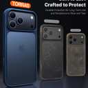 TORRAS Shockproof for iPhone 17 Pro Max Case with Camera Control Button, [12FT Military Grade Drop Protection] Enhanced Grip & Soft Touch Translucent Slim 17 Pro Max Case [3 colors Buttons], Deep Blue