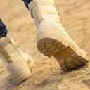 Men's Military Tactical Work Boots with Side Zipper, Puncture Resistant, Desert Combat, Army Jungle, 8 Inch Lightweight Hiking Boots (7.5, Beige)