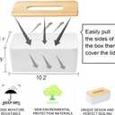 Wood Tissue Box Cover Gloves Box Holder Wooden Rectangular Tissue Box Holder for Storage on Bathroom Vanity, Countertop, Bedroom Dresser (Large(10.2 x 5.1 x 4.5))