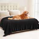 Luciphia Waterproof Blanket for Large Dogs Liquid Proof Furniture Protector Washable Pet Reversible Bed Cover for Couch Soft Sherpa Fleece Cat Blankets for Small Medium Black X-Large85" x 57"