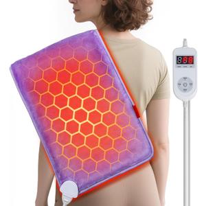 Far-Infrared Heating Pad for Back: 2-3 Inches Penetrates Muscles Deeply for Stiffness Chronic Pain - 3S Fast Heating Extra Hot to 160 for Women from Desk Job - 4H Auto Off Graphene