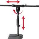 Gator Frameworks Rok-It Series Low-Profile Microphone Stand with 16" Adjustable Boom Arm, Ideal for Bass Drums and Guitar Amps (RI-MIC-200)