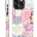 Case Designed for iPhone 15 Pro Max, Hybrid 2-Layer Case, Military-Grade Protection Durable Shockproof Anti-Scratch Phone Case, Pink Blue Jesus Collage