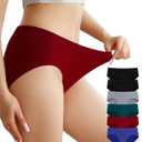 OLIKEME Women's Underwear Wicking Stretch Hipster Panties for Women Breathable Full Coverage No Show Underwear 6 Pack (Medium-Large, Multicolor)