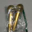 Facmogu 2PCS Fake Microphone Prop, Plastic Pretend Play Microphone for Karaoke Costume, Mic Props for Birthday Party, Halloween, Christmas, Cosplay Music Favors - Gold