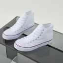 Iarus High Top Sneakers for Women White Canvas Comfortable Shoes for Women Walking Casual Sneakers Tennis Shoes