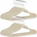 GoodtoU Kids Velvet Hangers Baby Hangers for Closet 20 Pack Non Slip Childrens Infant Hanger Beige (11.8 in - 20 pack)
