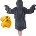 Goose Blanket Hoodie Onesie Adult & Kid, Oversized Warm Duck Wearable Hoodie Blanket with Sleeves, Cozy Sleeping Bag (dark gray, XL)