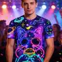 RAISEVERN Mens T-Shirts Cool Novelty Crewneck Short Sleeve Funny Graphic Top Casual Tees for Women (XL)