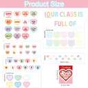 2 x Valentines Bulletin Board Decorations - 120pcs Heart Cutouts Name Tags Valentine's Day Party Supplies Classroom Chalkboard Wall Door Decor