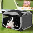 Dog Crate 30x21x21 Inch for Large or Medium Dogs, Portable and Foldable Design Perfect for Travel or Home Use, Dog Kennel with 3-Door (Light Grey)