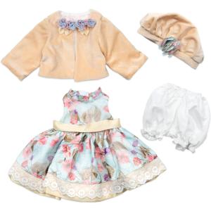 Reborn Baby Doll Clothes for 20-22 inch Girl Dolls 4 Pieces Set Reborn Doll Clothes Princess Skirt Suit Flower Design