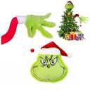 Green Christmas Tree Topper - Elf Christmas Tree Decorations and Ornaments (Arm + Head)