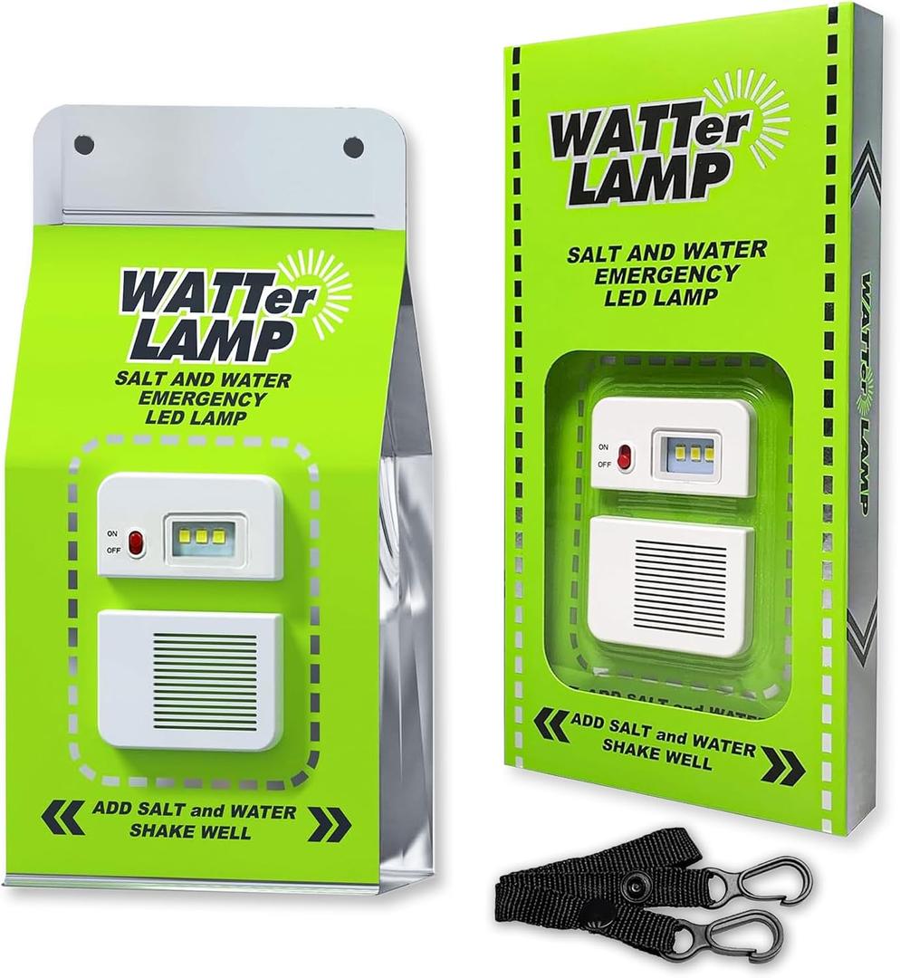 Salt Water Lamp, 3 LED Survival Camping Lantern, 140H, No Batteries