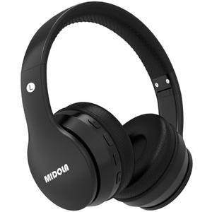 MIDOLA Kids Headphones Bluetooth 5.4 Wireless 68H Play Time Volume Limit 85/94dB Over-Ear Foldable Headset,Type-C Fast Charging,with Wired Aux Mic for Toddler Child Pad Tablet Black