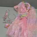 Princess Dress Up for Girls, Unicorn Light up Princess Cape Princess Dress Costume Crown Gift for Girls 3 4 5 6