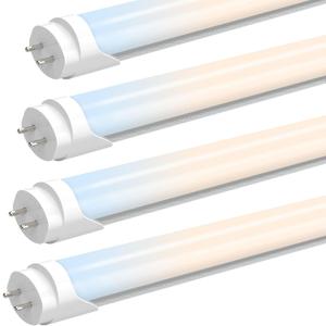 JESLED T8 24 Inch LED Light Bulbs, F17T8 Fluorescent Replacement, 12W 1680LM, Selectable 6 CCT (3000K-6500K), Type A+B Plug & Play/Ballast Bypass, Dual-Ended, Frosted, 4 Pack, ETL Listed