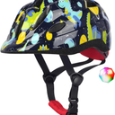 Kids Toddler Bike Helmet, Adjustable Boys Girl Helmets from Baby to Children(Age 1-8), Multi Sports for Bicycle Skate Scooter with LED Light XS