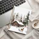 KTYHD Vintage Christmas Notebook Journal 5.5x8.3in, Winter Landscape Journal for Writing, Rustic Farmhouse Xmas Notebooks for Note Taking, Christmas Office Gifts Hardcover Spiral Notebook