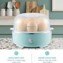 Elite Gourmet EGC115M Easy Egg Cooker Electric 7-Egg Capacity, Soft, Medium, Hard-Boiled Egg Cooker with Auto Shut-Off, Measuring Cup Included, BPA Free, Retro Mint