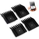4 Pieces Professional A5-Style Animal Clipper Attachment Guard Guide Cutting Combs Set 76926-900, 1/8", 1/4", 3/8", 1/2", Compatible with Oster Classic 76 A5 Andis AG BG Wahl KM Pet Groomers (Black)