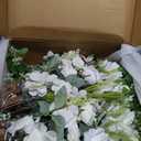 Ling's Moment 17.5" Tall Free Standing Artificial Flowers Arrangements 4 pcs Fall Wedding Aisle Runner Chair Decorations Lily of The Valley Ceremony Reception Rose Floral Party Outdoor Centerpieces