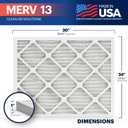 BNX TruFilter 24x30x1 Air Filter MERV 13 (4-Pack) - MADE IN USA - Electrostatic Pleated Air Conditioner HVAC AC Furnace Filters for Allergies, Pollen, Mold, Bacteria, Smoke, Allergen, MPR 1900 FPR 10