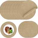 50pcs Round Burlap Placemats, 11.8in Reusable Jute Table Mats Heat Resistant Placemats Country Table Decor for Wedding Party Farmhouse Rustic Dinner Setting