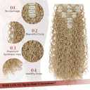 LONAI Hair Extension,9PCS Brown 22" Curly Clip in Hair Extensions LN002 Long Soft Thick Synthetic Hairpieces for Women-Golden Blonde with Highlight