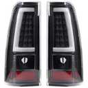 Tail Light Assembly Compatible With 2003-2006 Chevy Silverado 1500 2500 3500 Driver and Passenger Side Smoke Black LED Rear Brake Lamps With Bulb Inside And Wiring Harness