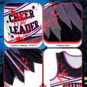 JenPen Scary Halloween Cheerleader Outfit for Girl Kid Bloody Cheerleader Costume Bow Set Dress up Cosplay Party (5-7 Years, Purple Gauze)