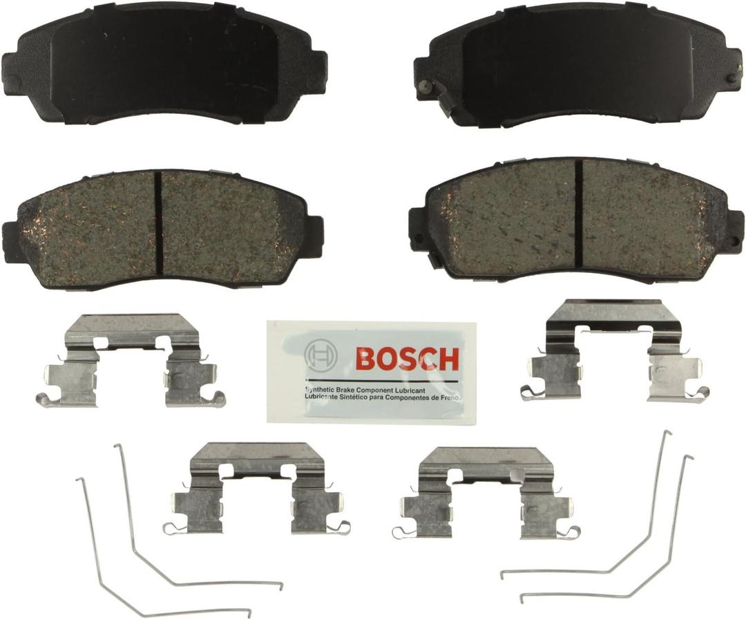 BOSCH BE1521H Blue Ceramic Disc Brake Pad Set With Hardware - Compatible With Select Honda Crosstour, CR-V, Odyssey; Subaru Legacy; FRONT