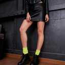 Women's Neon Scrunch Crew Socks 80s 90s Retro 3-Pack Cotton Stacked Boot Calf Cozy Ribbed Slouchy Socks Size 5-10 (2-neon Green/1-neon Orange)