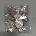 Missgrace Bridal Hair Accessories: Crystal Pearl Leaf Rhinestone Hair Comb, Gold Flower Side Clips for Brides and Women (Rose Gold Pink)