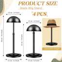 Tatuo 4 Pcs Wig Holders, 9.8"-18.9" Adjustable Height Wig Head Stand Portable Hat Display Holder Storage for Multiple Travel Wigs Styling Practice women DIY Head Stand Non Slip Stable (Black)