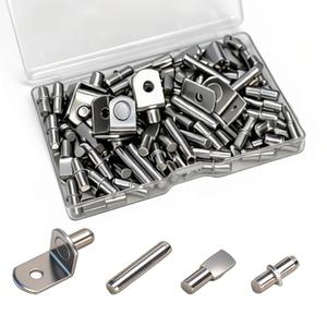 104PCS Shelf Pins Kitchen Cabinet, Premium 4 Styles Kitchen Cabinet Shelf Support Pins, Metal Shelf Support Pegs - Cabinet Shelf Bracket Pegs Shelf Holders Pegs for Kitchen Bookshelf Closet Furniture