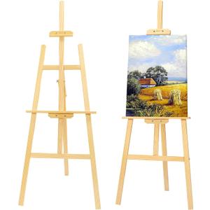 finenolo Wooden Easel Stand for Painting, 45" Adjustable Height Folding Art Easel for Canvas, Drawing, Wedding Signs & Posters, Ideal for Adults, Artists, Beginners, Students & Kids