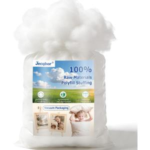 Jecqbor 80oz Soft Polyfill Stuffing, Fluffy Pillow Stuffing Filling for Pillow, Couch Cushion, Cloud Project, Stuffed Animal, Craft, Machine Washable Polyester Fiberfill for Crochet, Pet Bed, Plushies