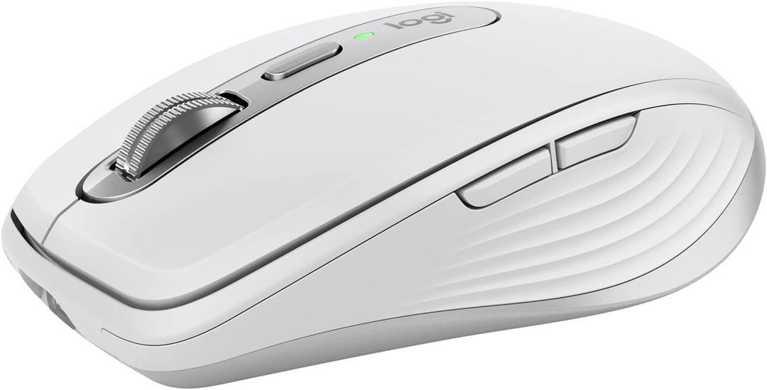 Logitech MX Anywhere 3S Compact Wireless Mouse, Fast Scrolling, 8K DPI AnySurface Tracking, Quiet Clicks, Programmable Buttons, USB C, Bluetooth, Windows PC, Linux, Chrome, Mac  Pale Grey