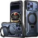 Poetic Spartan Case with Ring Stand for iPhone 17 Pro Max, [Camera Control Button][Magsafe Compatible], Full Body Rugged Shockproof Protective Cover Case, Midnight Blue