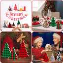 BBTO 6 Pieces Buffalo Plaid Tiered Tray Decor Wood Table Christmas Tree Rustic Wooden Pine Decor Christmas Tree Sign Xmas Table Centerpieces Sanding Wood Sign for Home Fireplace