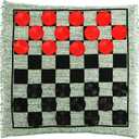 Lulu Home Jumbo Checkers, Giant 3-in-1 Checkers Game Rug Board Game Set, 2 Players