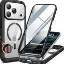 Miracase for iPhone 17 Pro Max Case 6.9" Full-Body Phone Case with Built-in Glass Screen Protector& Full Camera Protector, Camera Control [Magnetic with MagSafe] Drop Proof 17 ProMax Cover, Black