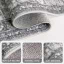 Entryway Rug, Washable Soft Non Slip Low Pile 2x3 Rug, Small Entrance Rugs Indoor for Bedroom, Kitchen, Laundry, Distressed Grey