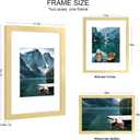 Hongkee 16x20 Frame Set of 2, Gold Wood Style - Display Posters 11 x 14 with Mat or 16x20 without Mat, Wall Mounting Horizontal and Vertical